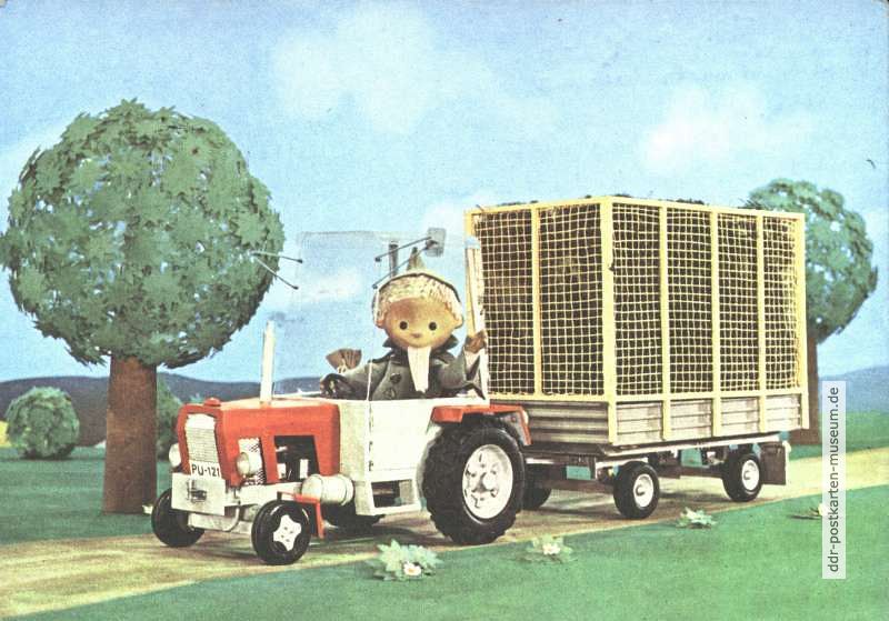 Karte 6928 von 1978, Sandmann mit Traktor und Heuwagen