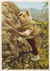 Karte aus Kalender, Teddy klettert am Felsen - 1957