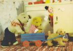 Karte 2855 Hund zieht Teddy-Sohn im Handwagen - 1960