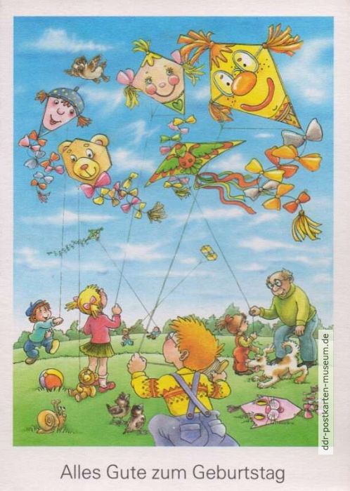 Glückwunschkarte "Alles Gute zum Geburtstag" - 1989
