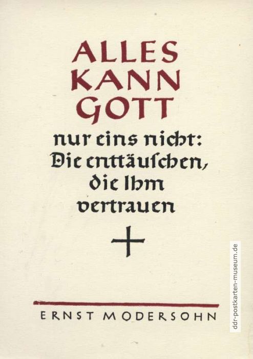 Spruchkarte mit Zitat von Ernst Modersohn - 1956