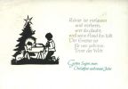 Weihnachtskarte mit Gedicht und Scherenschnitt - 1970