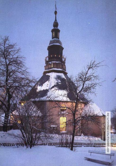 Weihnachtskarte mit Ev.-Luth. Kirche in Seiffen - 1982