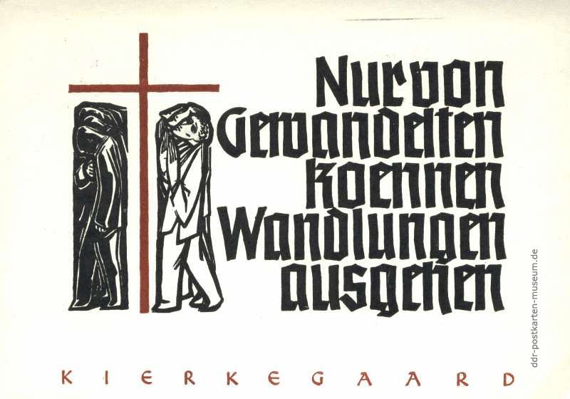 Spruchkarte mit Zitat von Kierkegaard - 1959