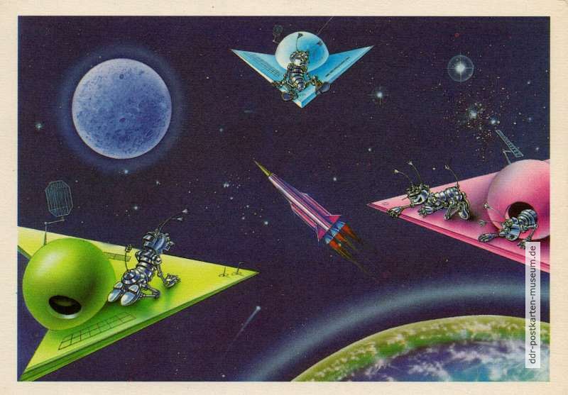 "Utopischer Weltraum" - gezeichnet von "Artur" (UdSSR) - 1988