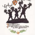 Scherenschniitt "Hoch das Geburtstagskind !" - 1958