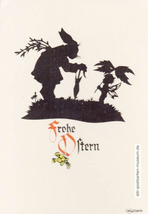Scherenschniitt "Frohe Ostern" - um 1960