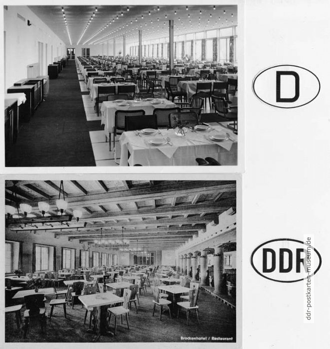 Großgaststätte im Bundeshaus in Bonn und im Brocken-Hotel (1961 geschlossen) - 1950  