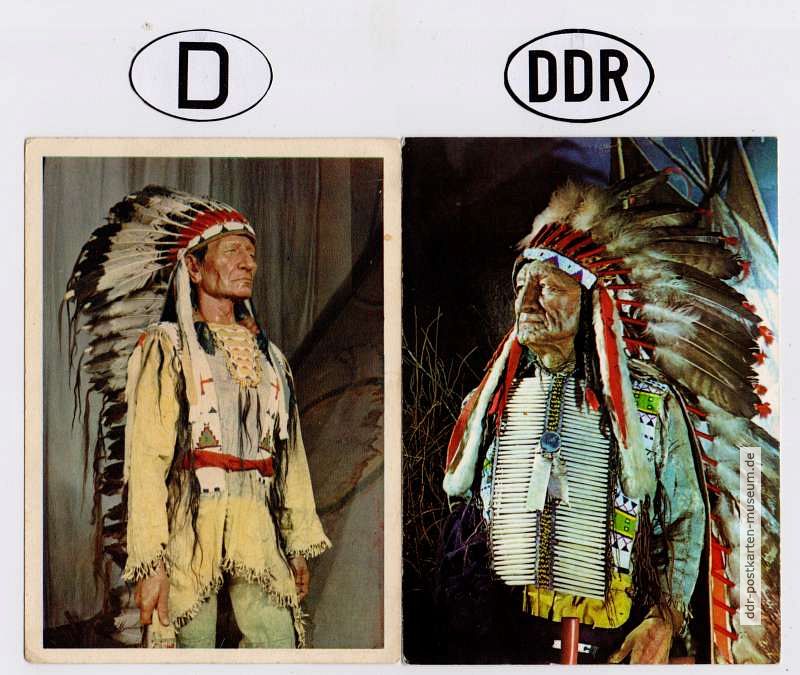 Indianerfigur im Übersee-Museum in Bremen und im Indianer-Museum von Radebeul - 1960 / 1970