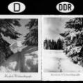 Weihnachtsgrußkarten West und Ost mit Winterlandschaft - um 1965