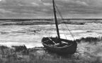 Sturmtag am Strand des Naturschutzgebietes bei Prerow - 1958