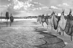 Netze am Fischerstrand von Prerow - 1962