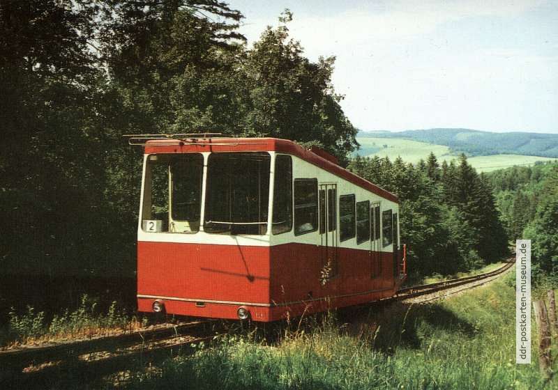 Drahtseilbahn auf Talfahrt von Augustusburg - 1989