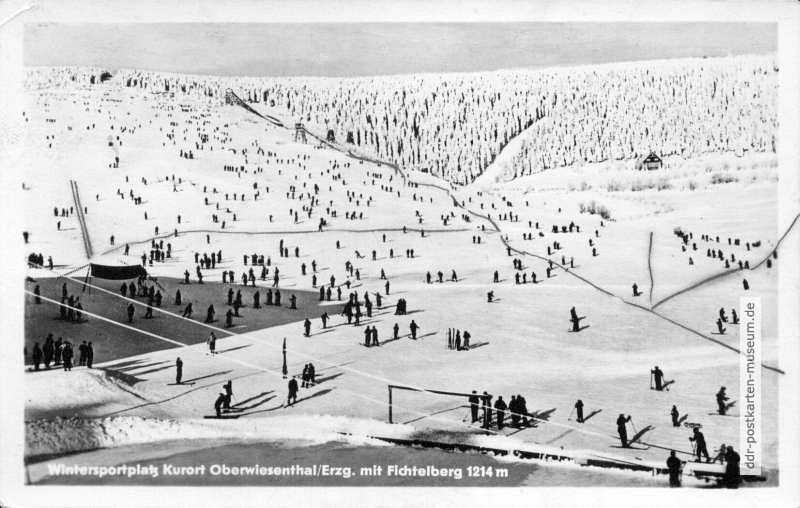 Wintersportplatz und Kurort Oberwiesenthal mit Fichtelberg - 1954