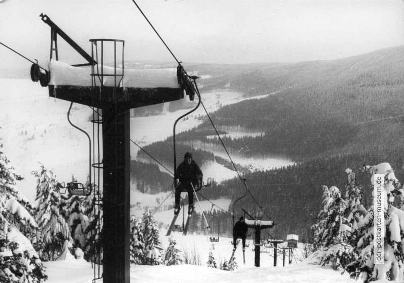 Großer Sessellift zum Fichtelberg bei Oberwiesenthal - 1968