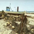 Netze der Küstenfischer am Strand von Bansin - 1990