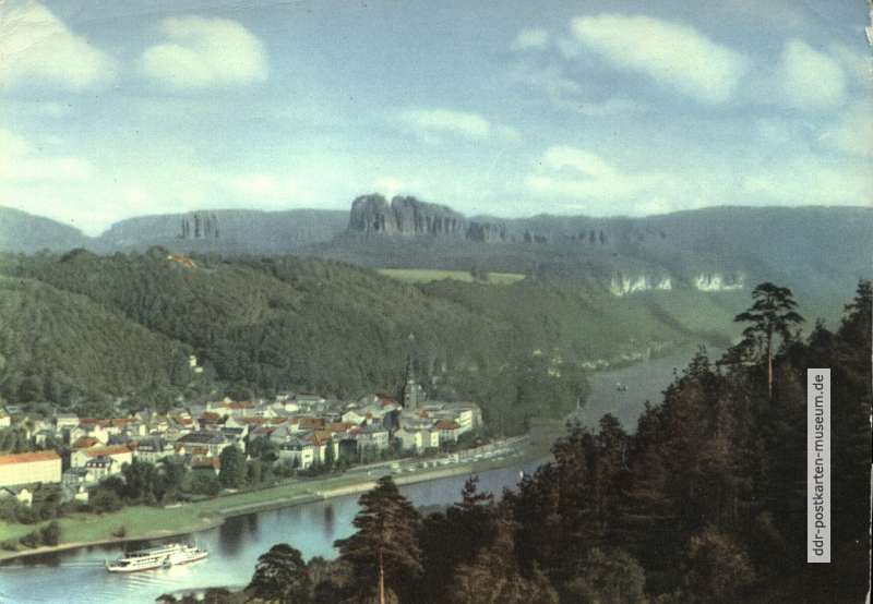 Blick über Bad Schandau zu den Schrammsteinen - 1966