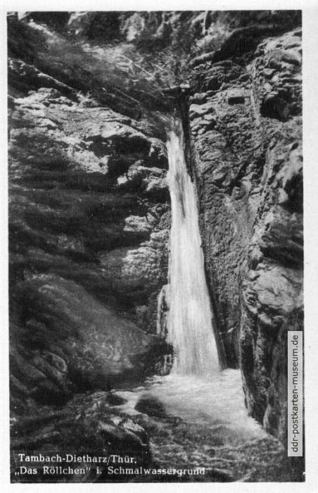 Wasserfall "Das Röllchen" im Schmalwassergrund bei Tambach-Dietharz - 1956