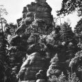 Jonsdorf, Felsformation "Der Mönch" auf den Nonnenfelsen - 1960