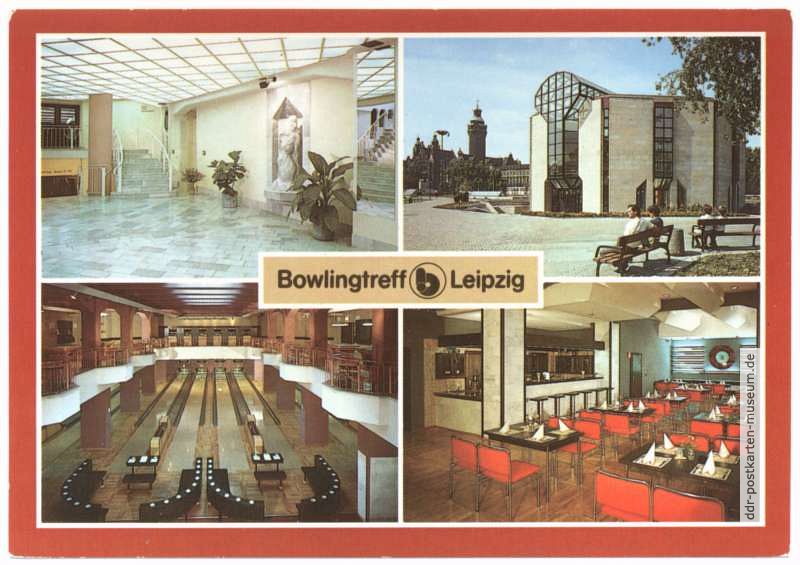 Bowlingtreff Leipzig - Foyer, Billardgalerie, Restaurant - 1988