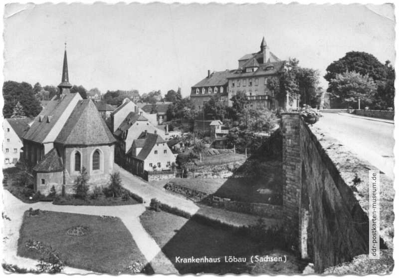 Blick zum Krankenhaus und Kirche - 1960