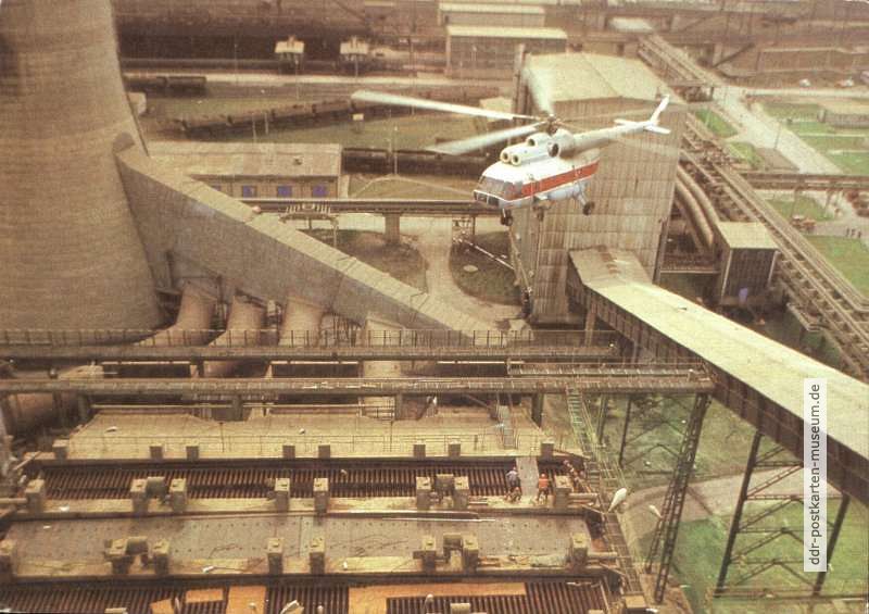 Hubschrauber "Mi 8" als fliegender Kran im Einsatz - 1983