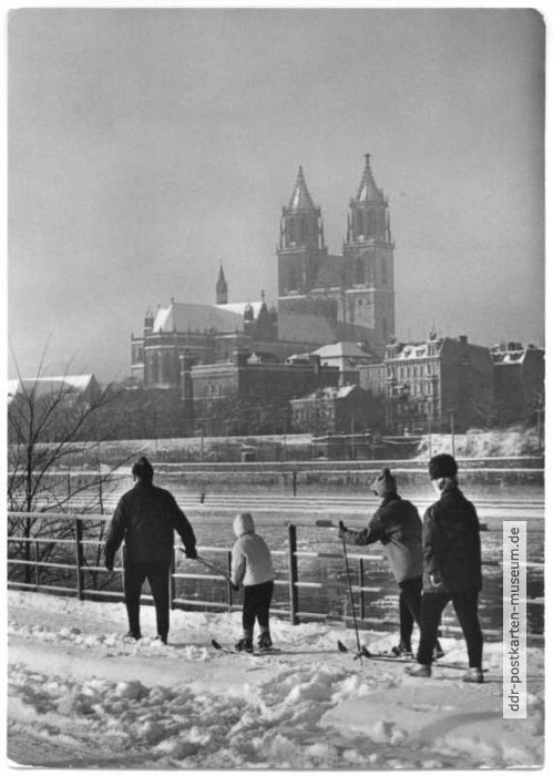 Elbe und Dom im Winter - 1972