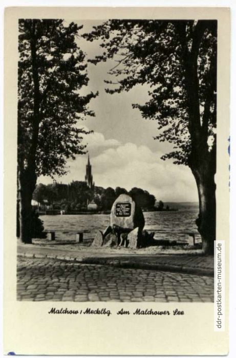 Gedenkstein für Bürgermeister Meyer am Malchower See - 1956