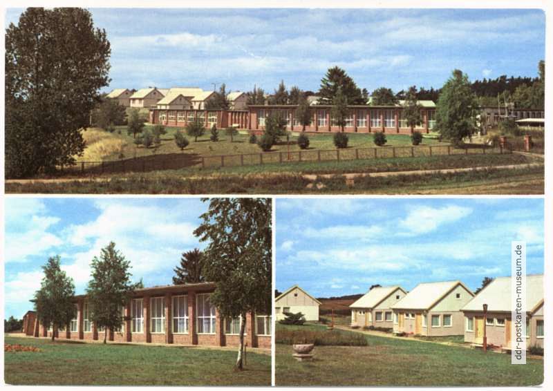 Ferienheim des VEB Lokomotivbau (LEW) Hennigsdorf, Speisesaal und Bungalows - 1978