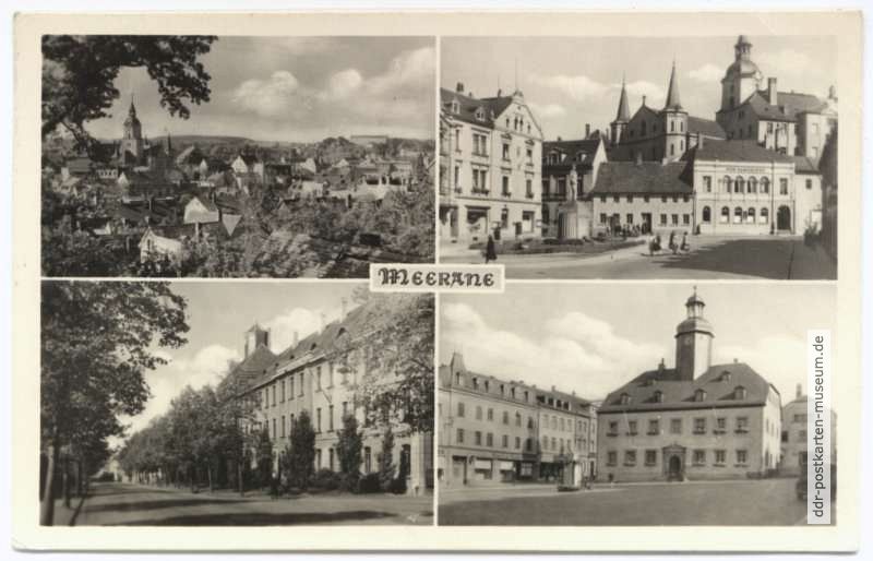 Teilansicht, Ernst-Thälmann-Platz und -Straße, Rathaus - 1955