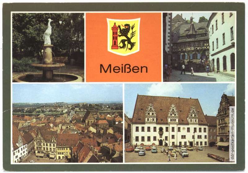 Kaendlerbrunnen, Gaststätte "Vincenz Richter", Markt mit Rathaus - 1987