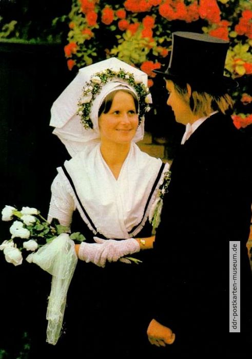 Niedersorbisches Brautpaar in Heinersbrück - 1979