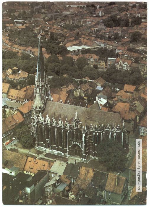 Pfarrkirche St. Marien aus der Vogelperspektive - 1987