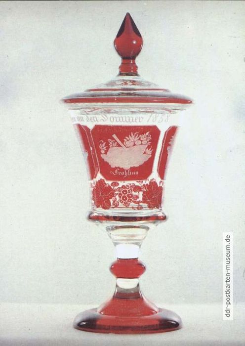 Deckelpokal von 1858 mit Überfangglas, Deutschland - 1981