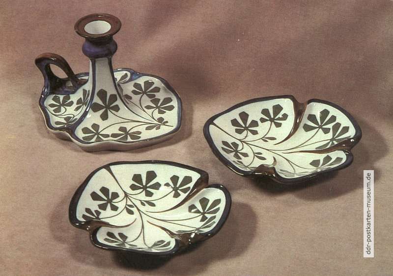Handleuchter und Dessertteller um 1900 aus Porzellan - 1985