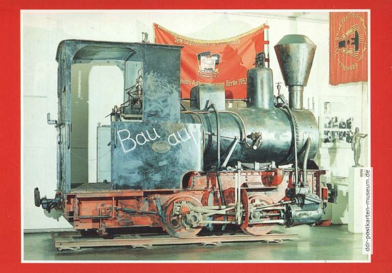 Feldbahnlokomotive Baujahr 1896, beim Wiederaufbau als Trümmerlok 1945 in Berlin eingesetzt - 1988
