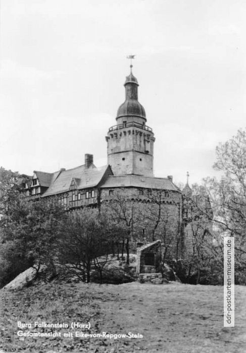 Burg Falkenstein (Harz) mit Elke-von-Repgow-Stein - 1979