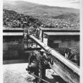 Schloß Wernigerode, Terrasse mit Bronzegeschütz aus den Bauernkriegen - 1950