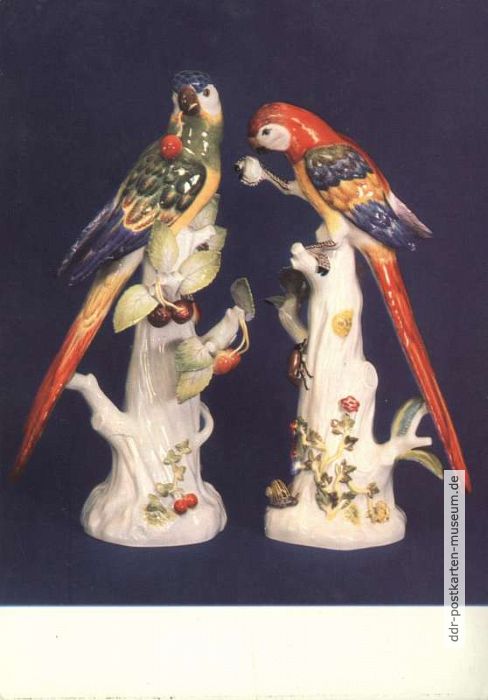 Porzellansammlung, Figurengruppe "Papageien" von Modellen 1741 J.J. Kaendler - 1973