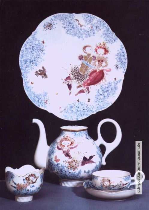 Porzellansammlung, Teeservice mit Blütendessin von L. Zepner - 1973