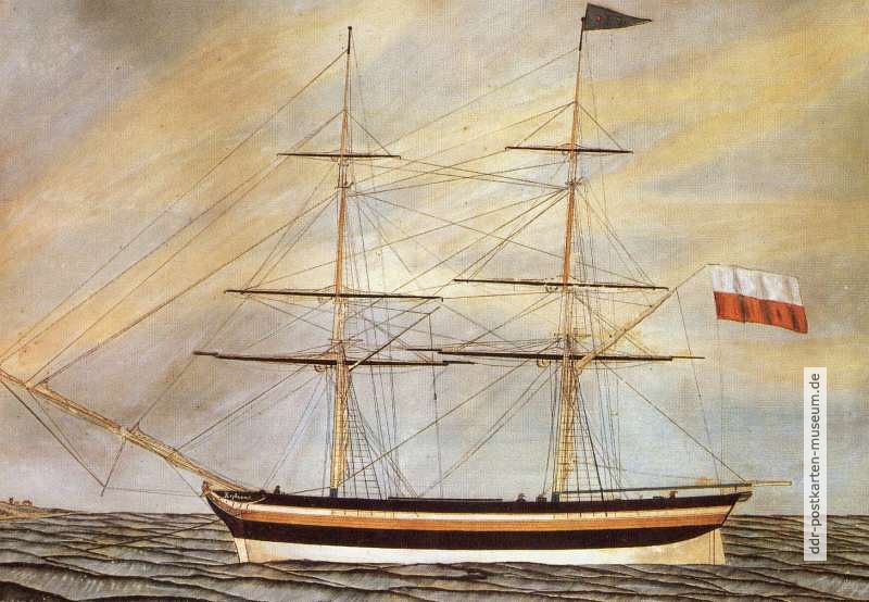 Gemälde von H.C. Kraeft, 1840 "Brigg Neptunus von Danzig" - 1987