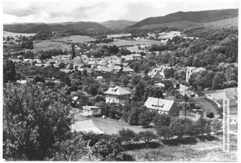 Blick auf Neustadt am Südharz, Erholungsort der Werktätigen - 1980