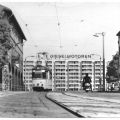 Blick zur Wohnscheibe, Straßenbahn Linie 42 - 1979