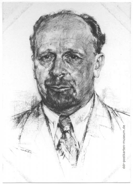 Bleistiftzeichnung des Walter Ulbricht, Erster Sekretär des ZK der SED - 1955
