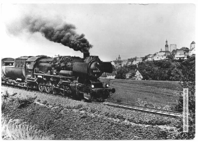Dampflokomotive P 16 555 bei der Ausfahrt aus Querfurt-West - 1982