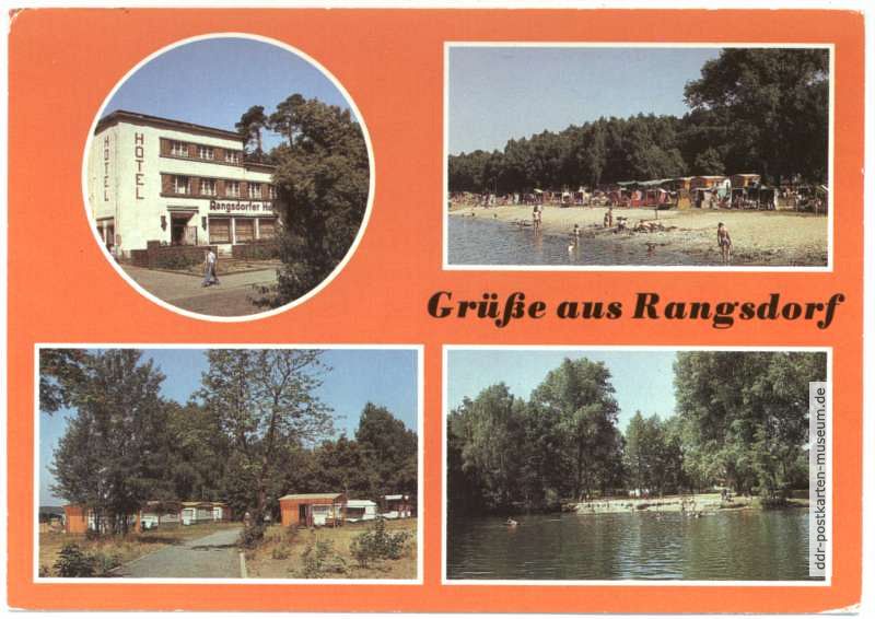 Hotel "Rangsdorfer Hof", Strandbad, Campingplatz, Nymphensee - 1986