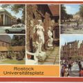 Uni-Platz,, Neue Wache, Gewandfiguren, Brunnen der Lebensfreude - 1985