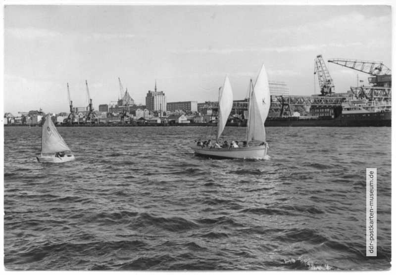 Die Warnow am Stadthafen - 1971