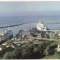 Blick auf den Fährhafen mit Schweden-Fähre - 1985