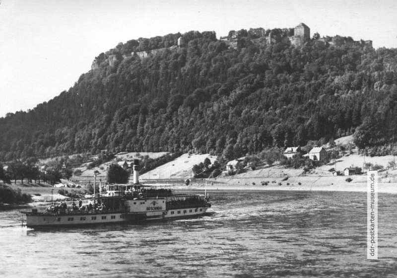 Elbdampfer "Bad Schandau" bei der Festung Königstein - 1963